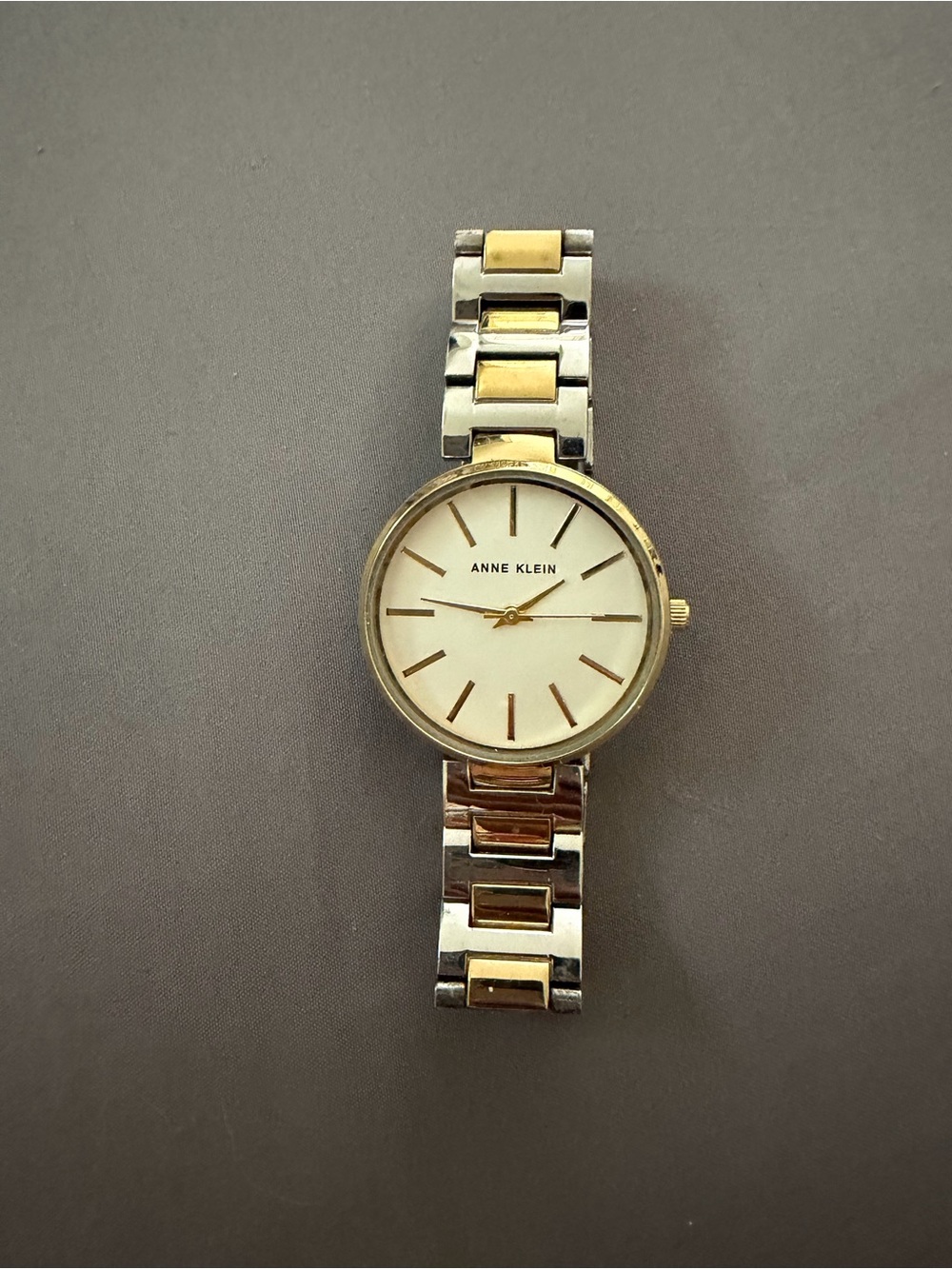 Anne Klein Gold and Silver Link Bracelet Watch